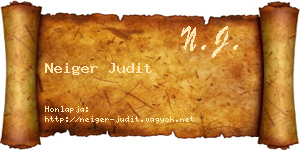 Neiger Judit névjegykártya